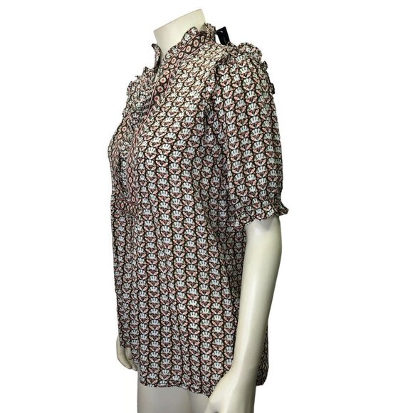 MAX EDITION $88 RUFFLE SLEEVE & NECKLINE MD NEW WITH TAG - Picture 4 of 7